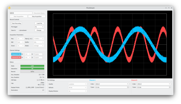PicoStream GUI